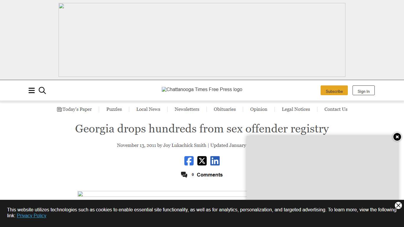 Georgia drops hundreds from sex offender registry Chattanooga Times Free Press