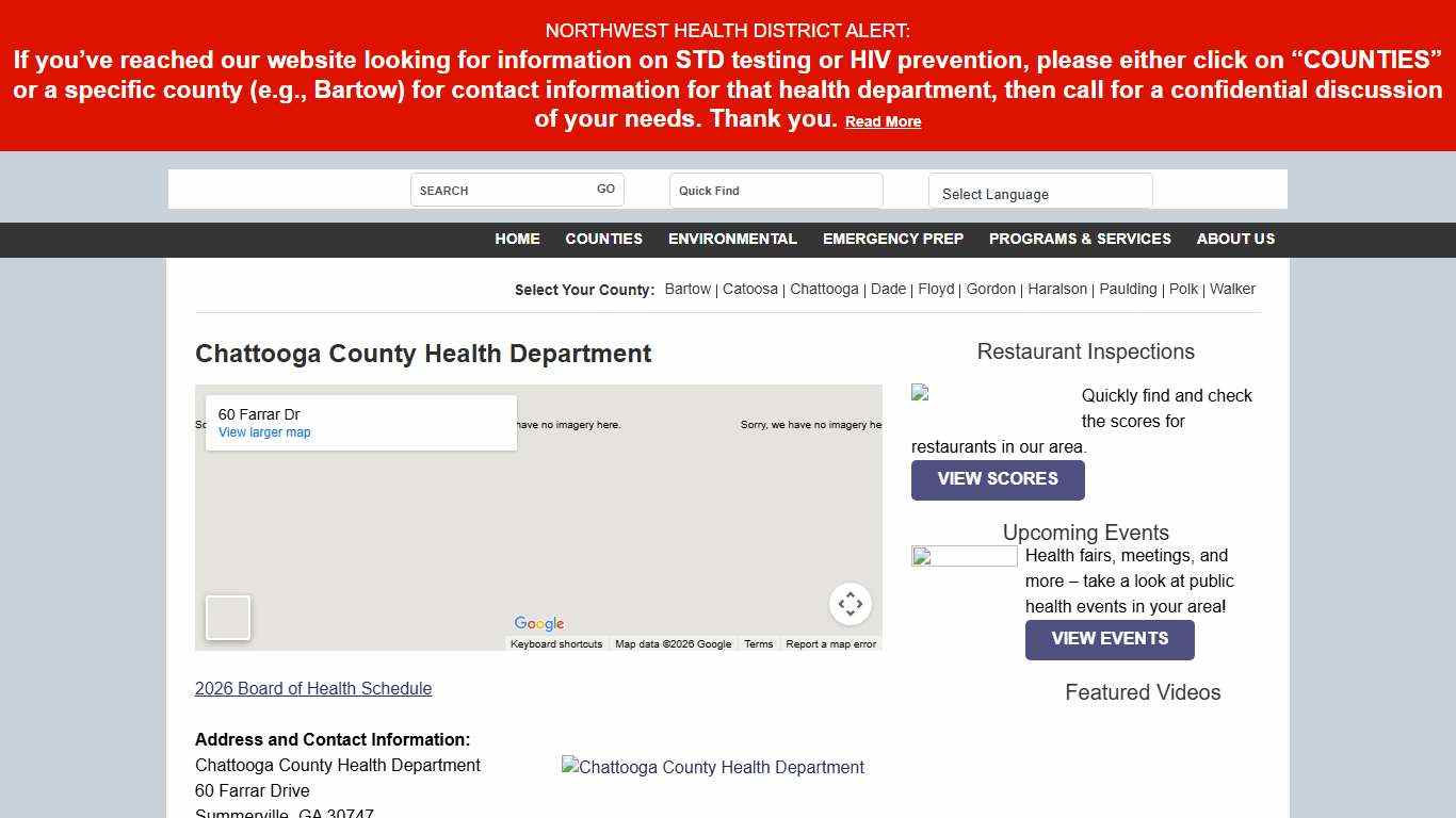 Chattooga County Health Department - Northwest Health Northwest Health